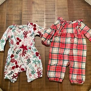 Newborn size: Holiday rompers